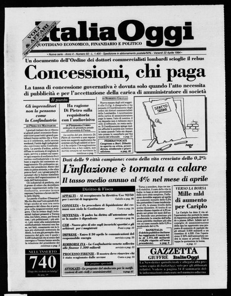 Italia oggi : quotidiano di economia finanza e politica